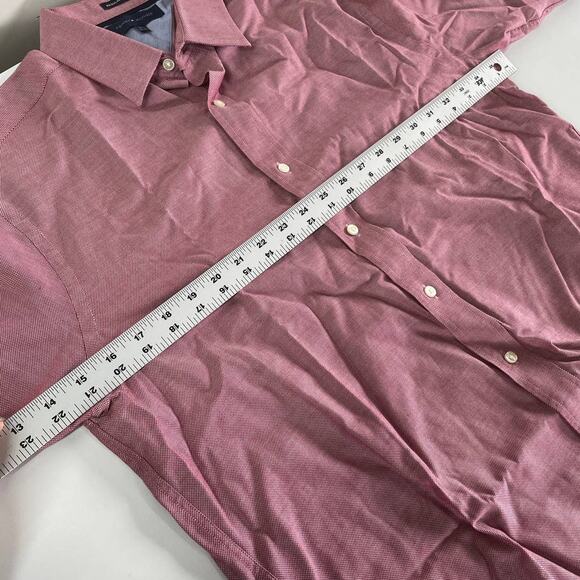 Tommy Hilfiger Shirt Mens Medium 32-33 15.5 Red Regular Fit Button Up - Picture 5 of 7